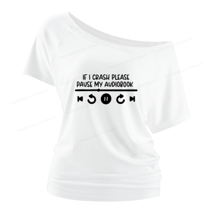 Pagewings Audiobook Women Off Shoulder T-shirts