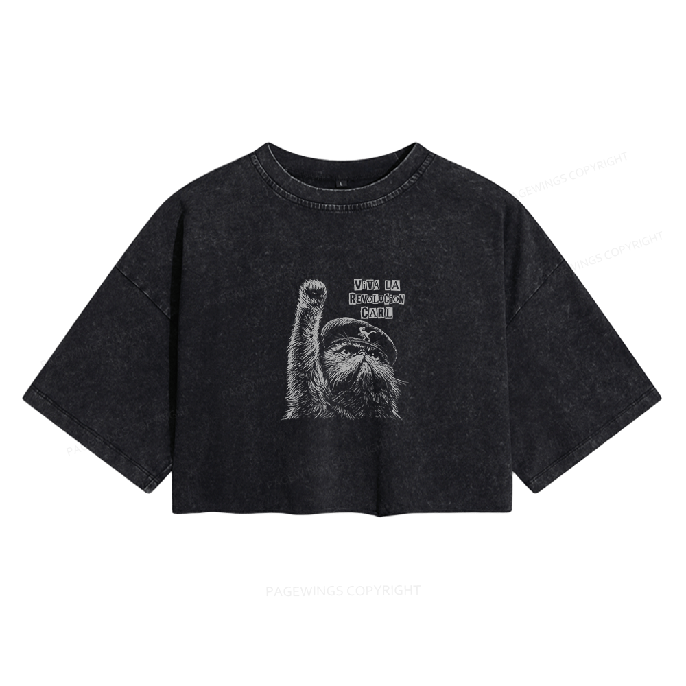 Pagewings Sci-Fi Book Lover Women's Washed Cropped T-shirt