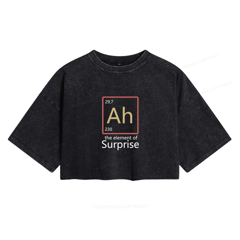 Pagewings The Element of Surprise Women's Washed Cropped T-shirt