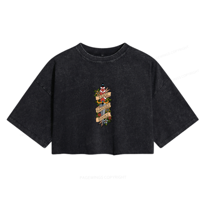 Pagewings Banned Books Women's Washed Cropped T-shirt