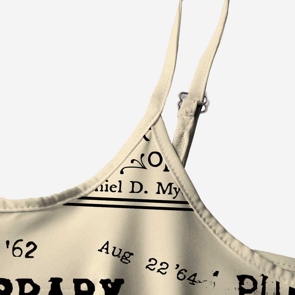 Pagewings Public Library Printed Spaghetti Strap Midi Sundress