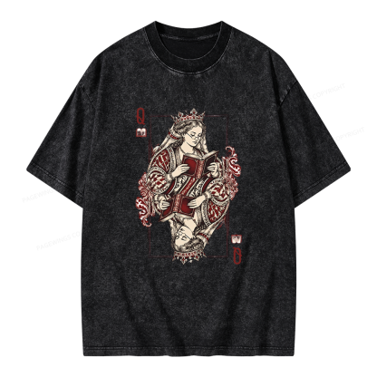 Pagewings Queen of Books Unisex Washed T-shirt