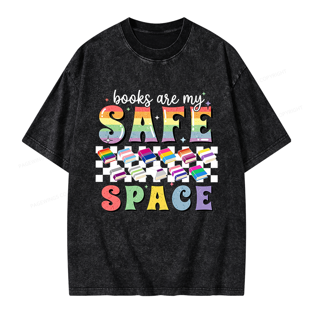 Pagewings Books Are My Space Unisex Washed T-shirt