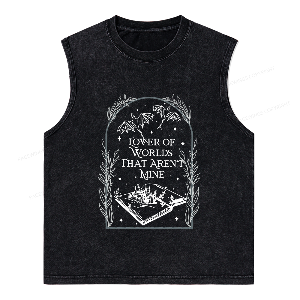 Pagewings Fantasy Reader Unisex Washed Tank Top