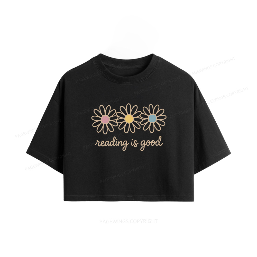 Pagewings Reading Is Good Women Crop Tops