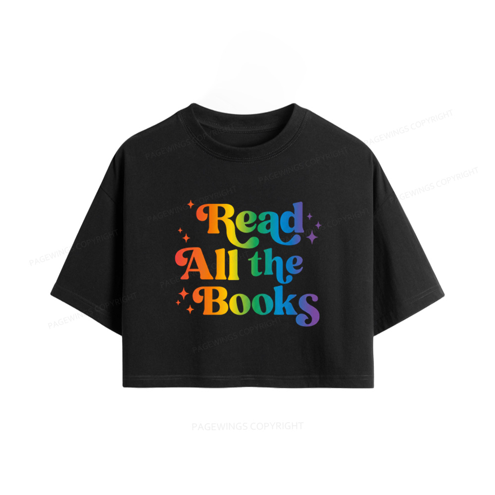 Pagewings Read All the Books Women Crop Tops
