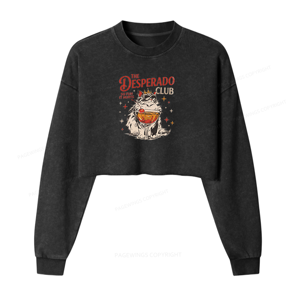 Pagewings Desperado Club Washed Crop Sweatshirt