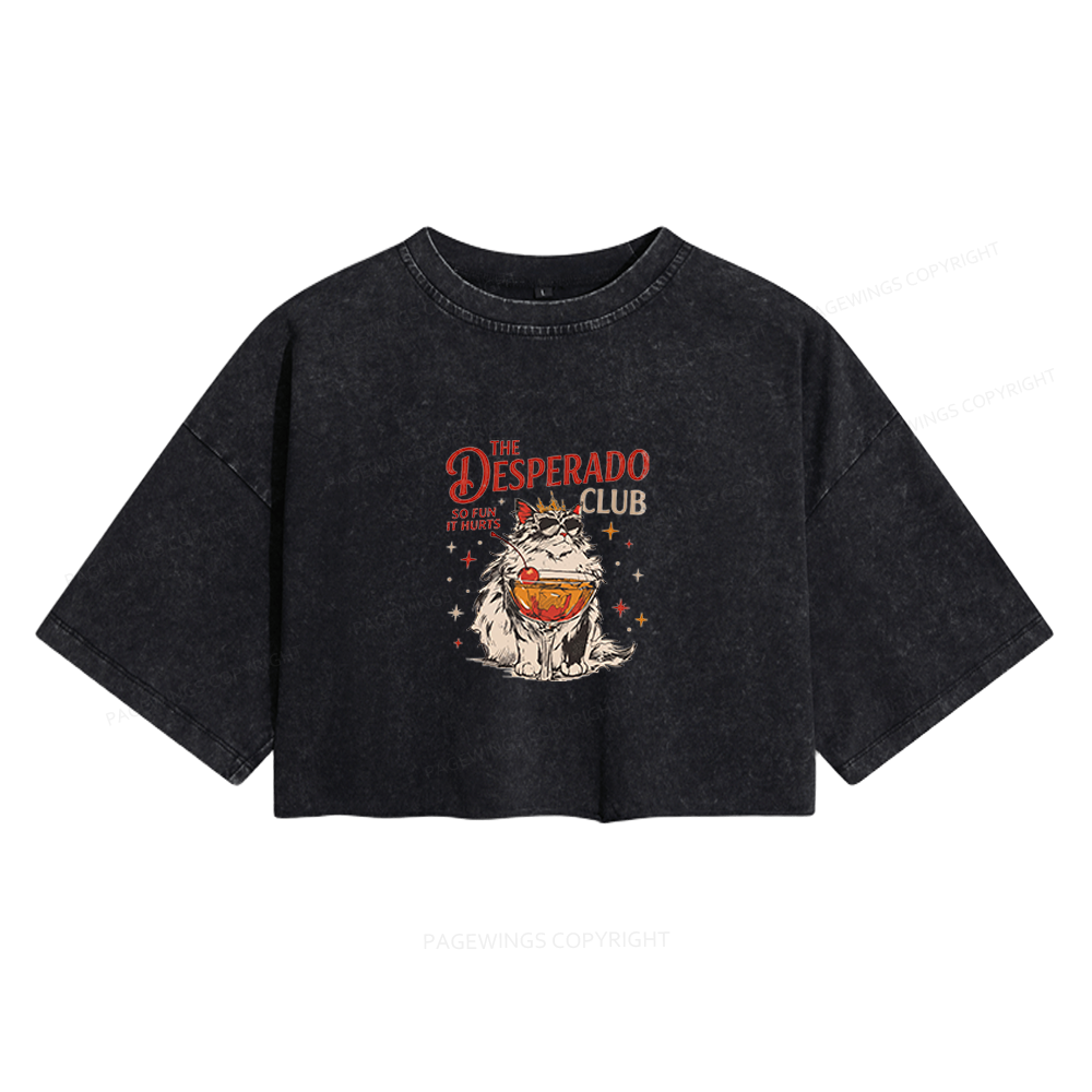 Pagewings Desperado Club Women's Washed Cropped T-shirt