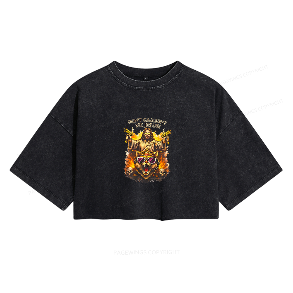 Pagewings Sci‑Fi Nerd Women's Washed Cropped T-shirt