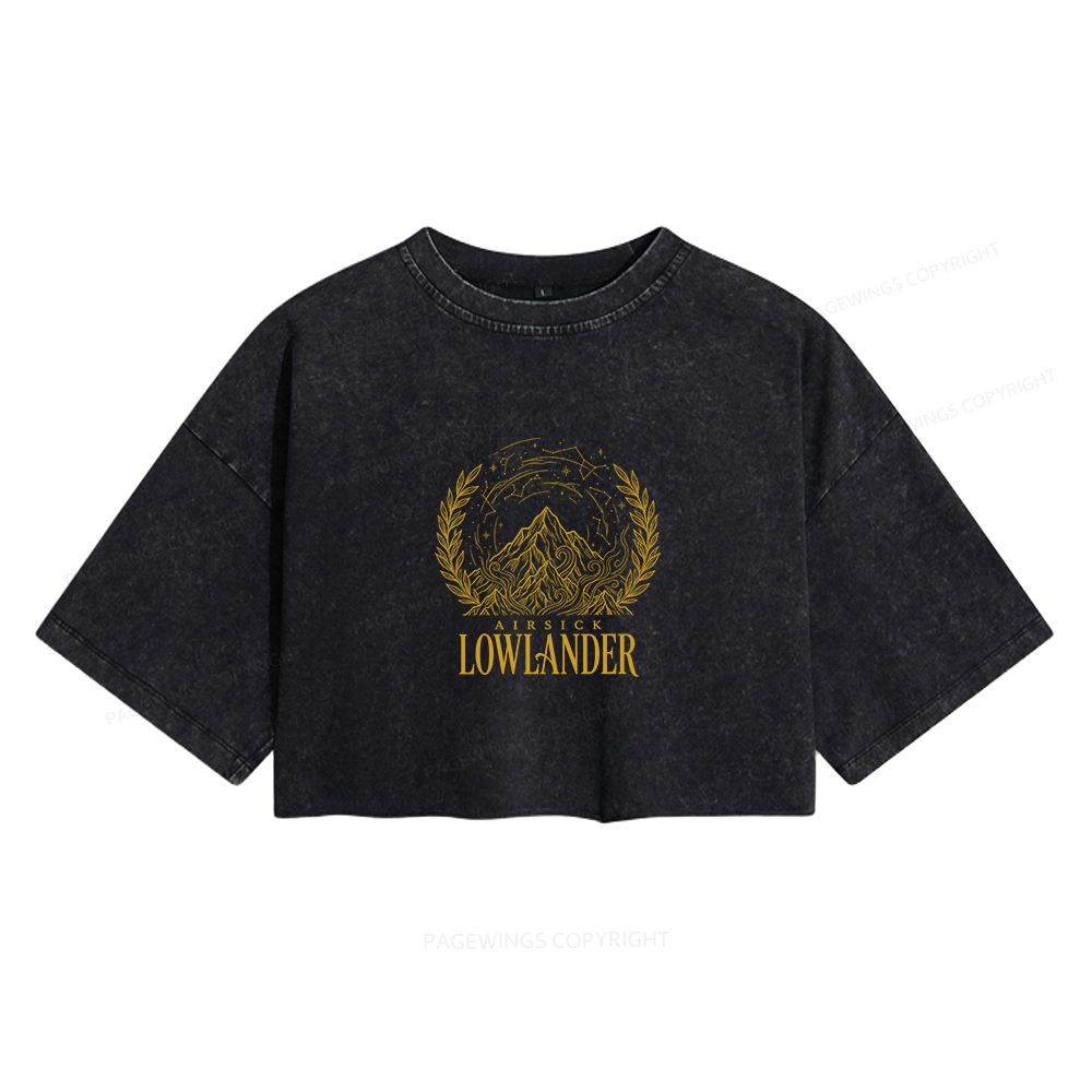 Pagewings Fantasy Books Lover Women's Washed Cropped T-shirt