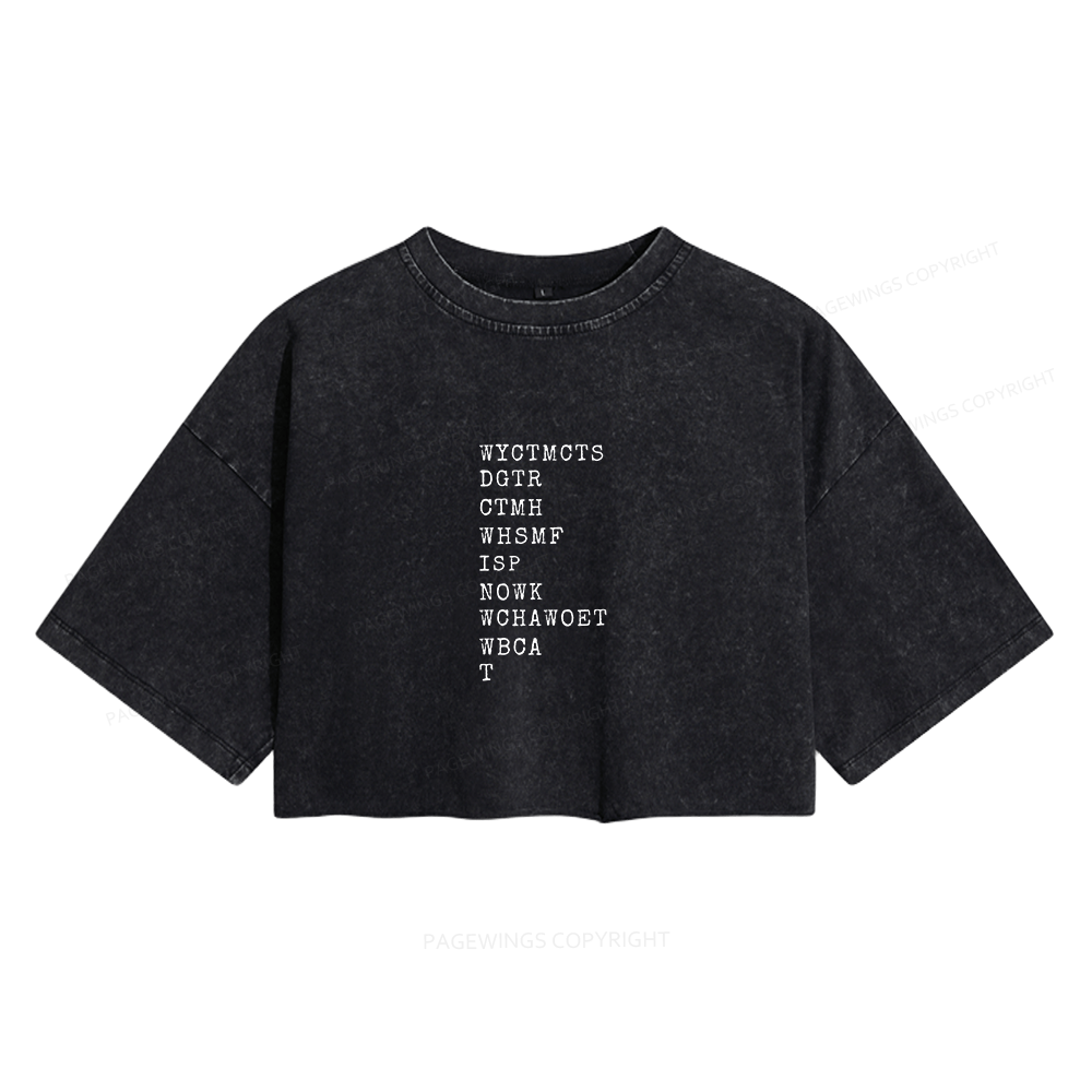 Pagewings Will You Come To My Cottage This Summer Women's Washed Cropped T-shirt