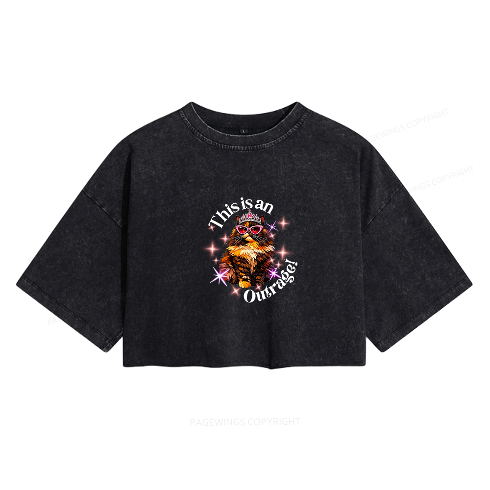 Pagewings This Is An Outrage Women's Washed Cropped T-shirt