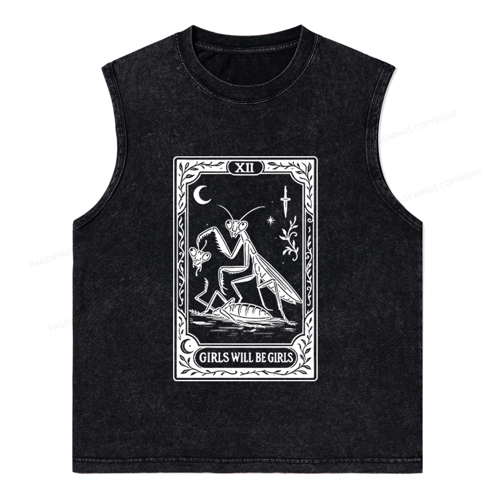 Pagewings Girls Will Be Girls Unisex Washed Tank Top