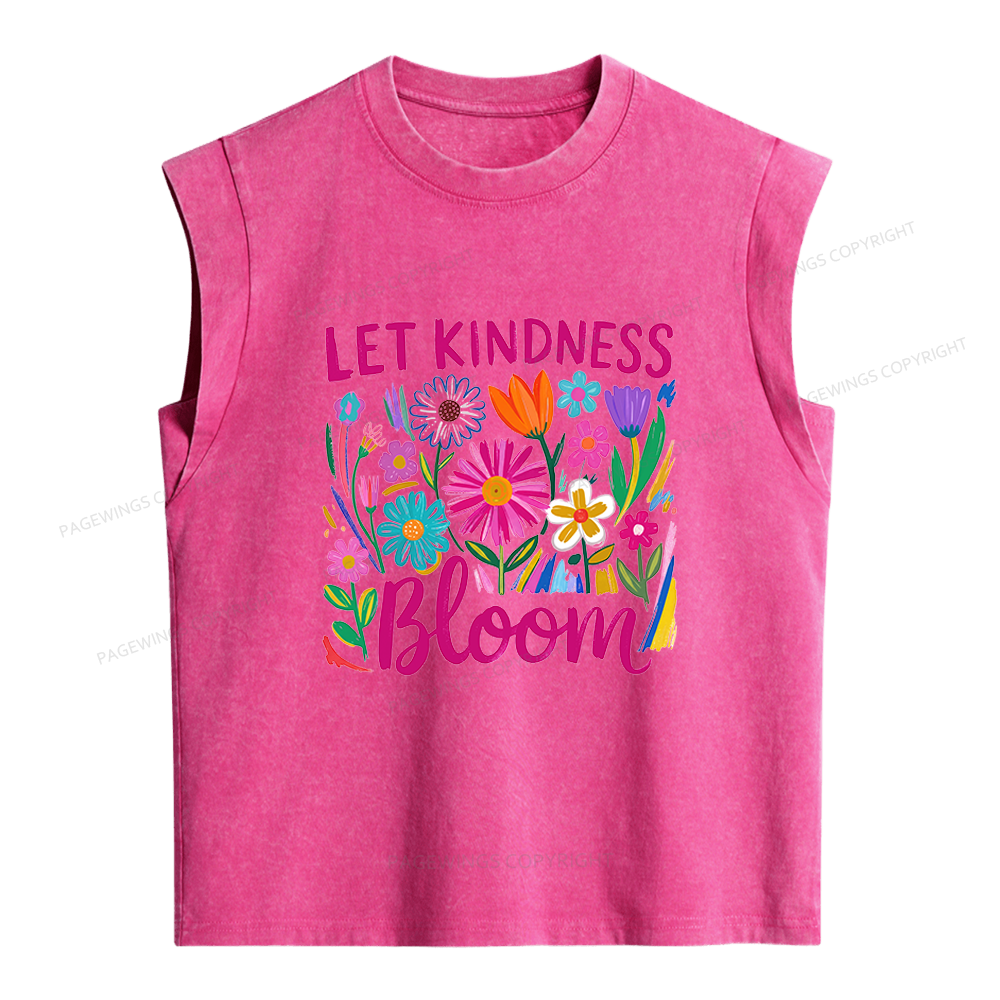 Pagewings Let Kindness Bloom Women's Washed Tank Top