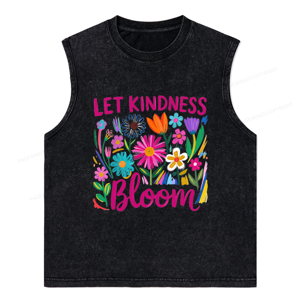 Pagewings Let Kindness Bloom Unisex Washed Tank Top