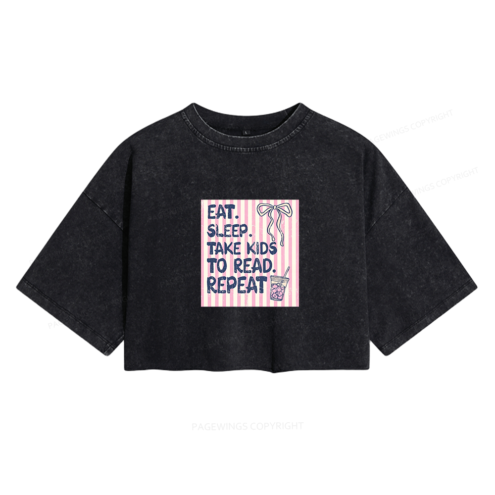 Pagewings Book Lover Women's Washed Cropped T-shirt