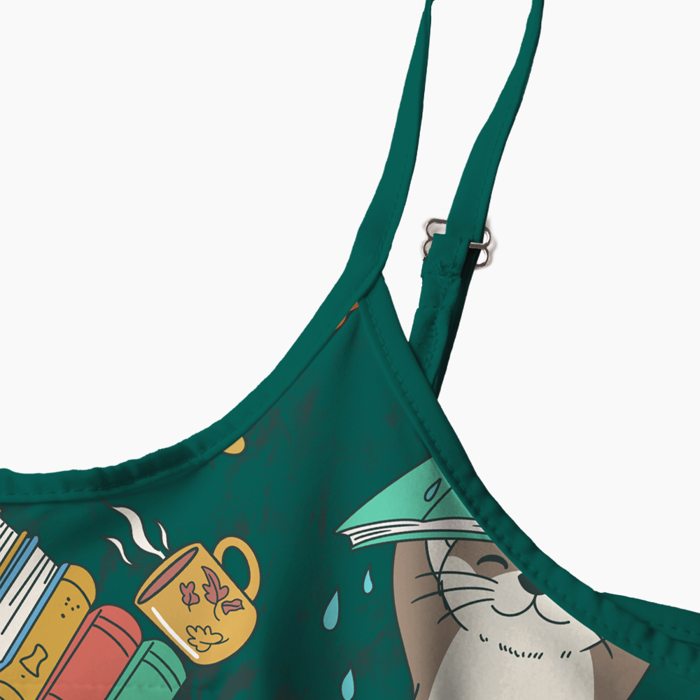 Pagewings Book Lover Printed Spaghetti Strap Midi Sundress