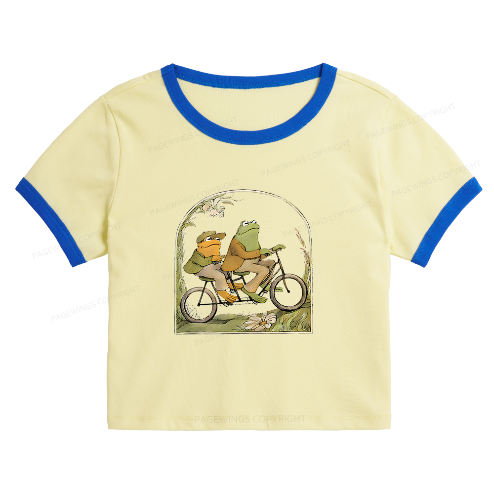 Pagewings The Growing Frog Book Baby Tee Crop Ringer T-Shirt