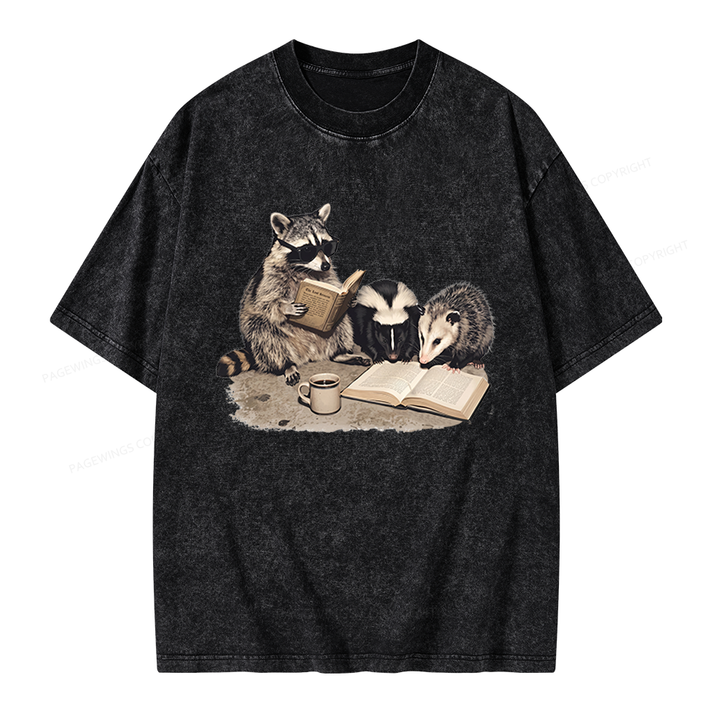 Pagewings Trash Book Club Unisex Washed T-shirt