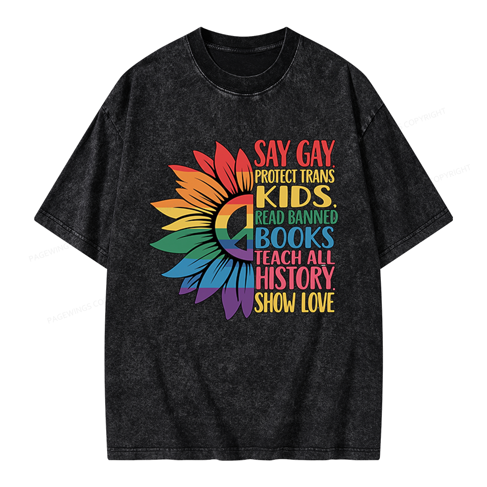 Pagewings Pride Month Unisex Washed T-shirt