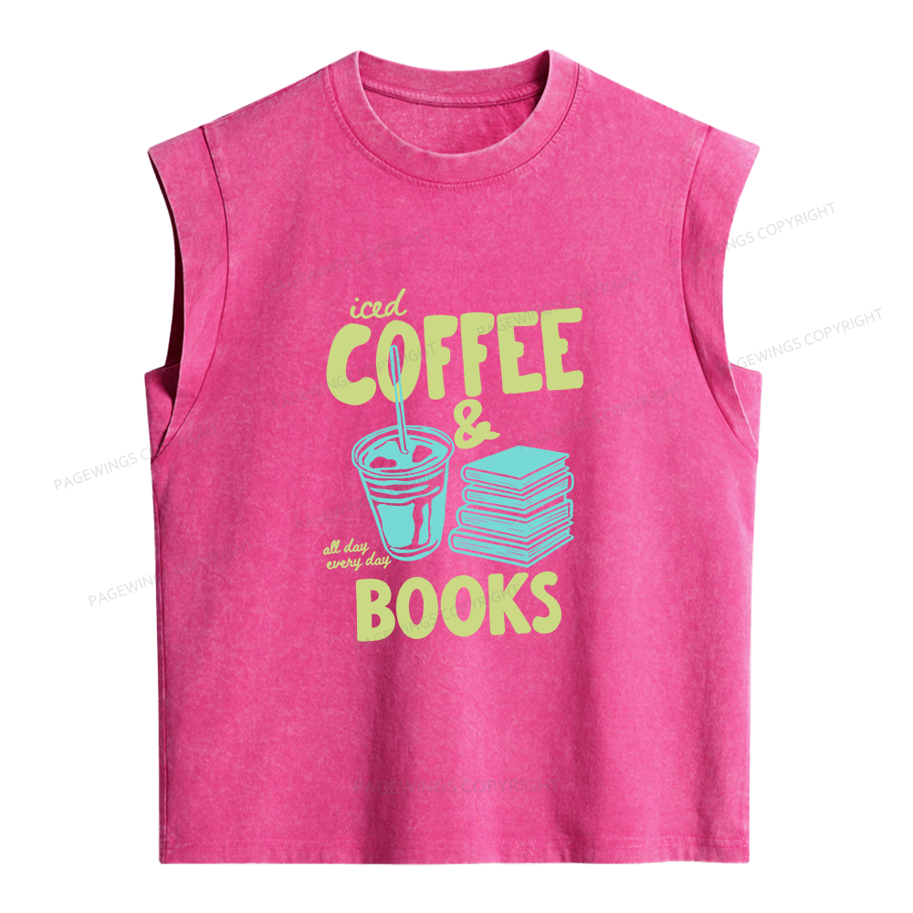 Pagewings Coffee And Books Women's Washed Tank Top