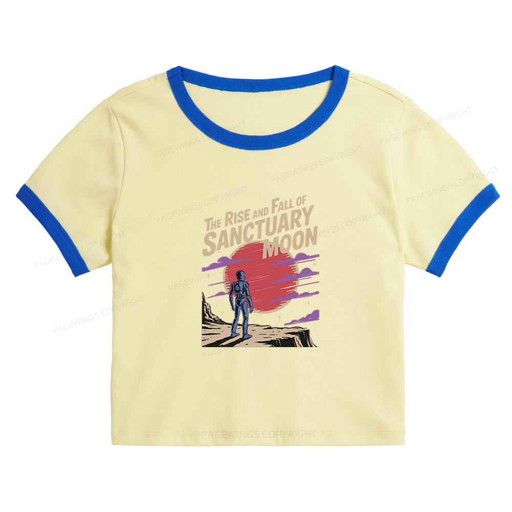 Pagewings The Rise And Fall Of Sanctuary Moon Baby Tee Cropped Ringer T-Shirt 