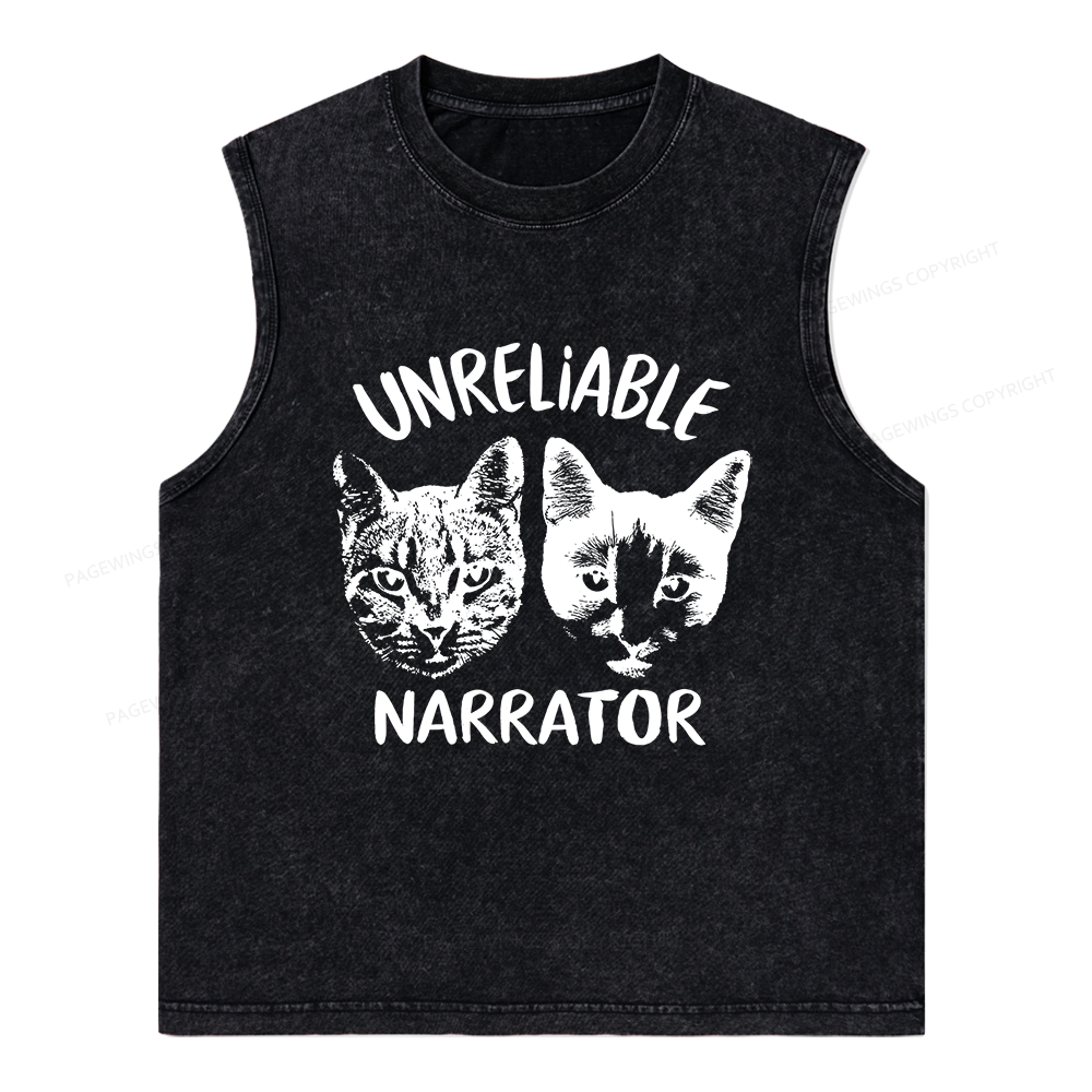 Pagewings Unreliable Narrator Unisex Washed Tank Top