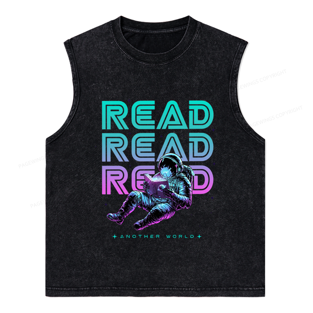 Pagewings Read Another World Unisex Washed Tank Top