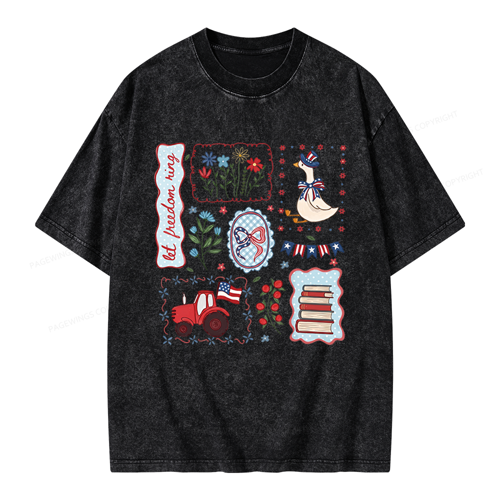 Pagewings Independence Day Unisex Washed T-shirt