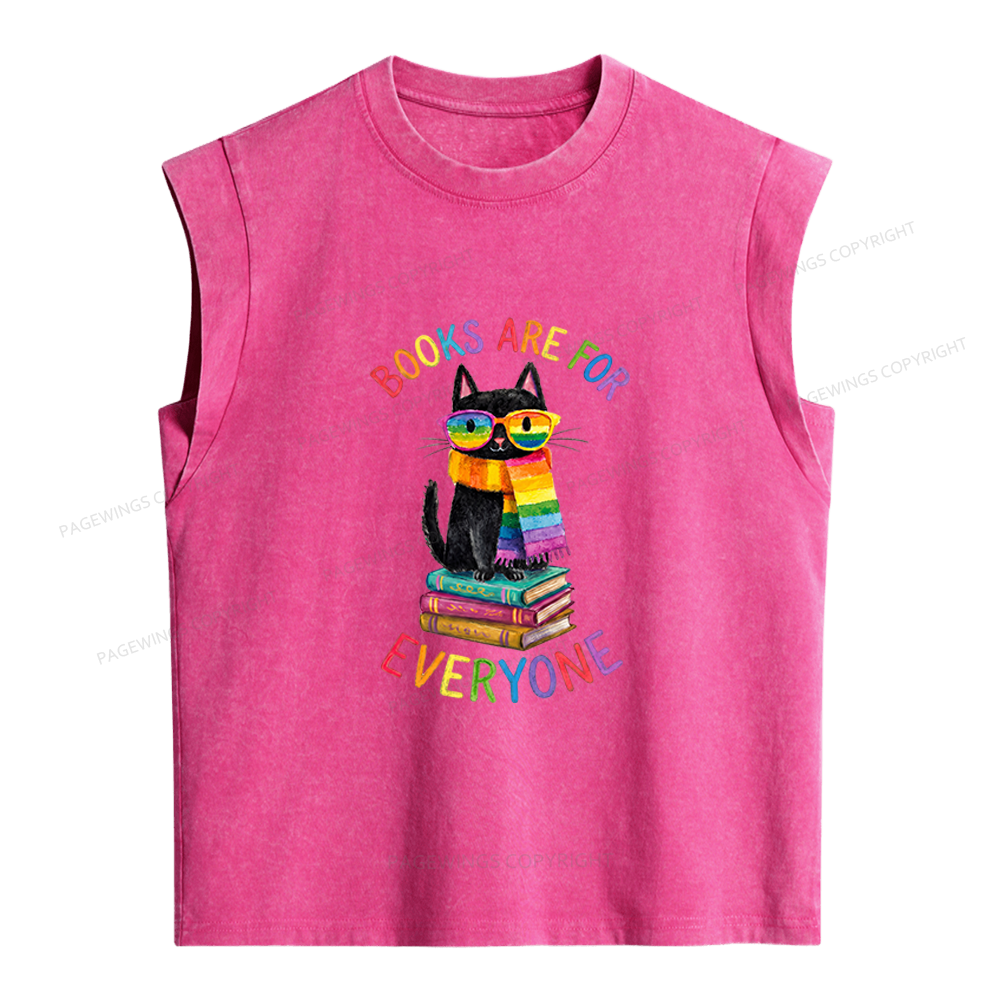 Pagewings Books Are For Everyone Women's Washed Tank Top