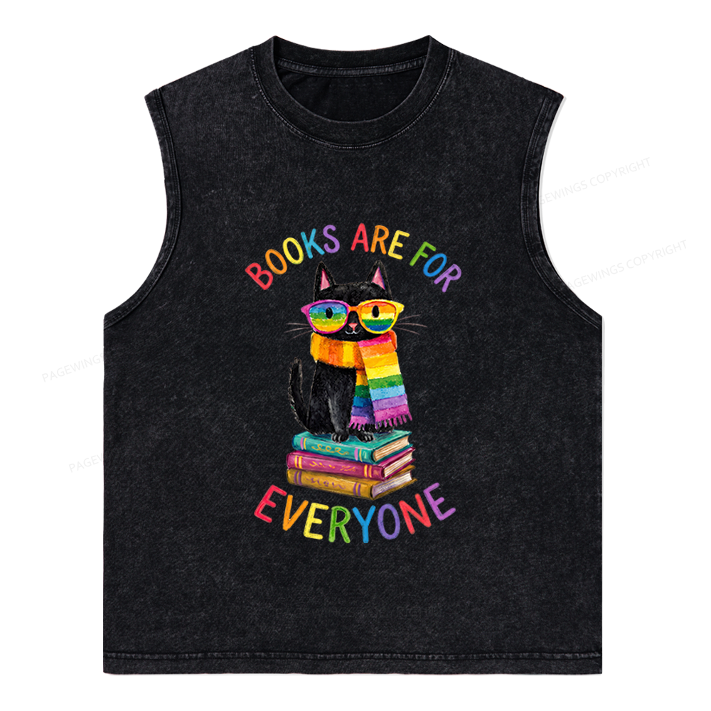 Pagewings Books Are For Everyone Unisex Washed Tank Top