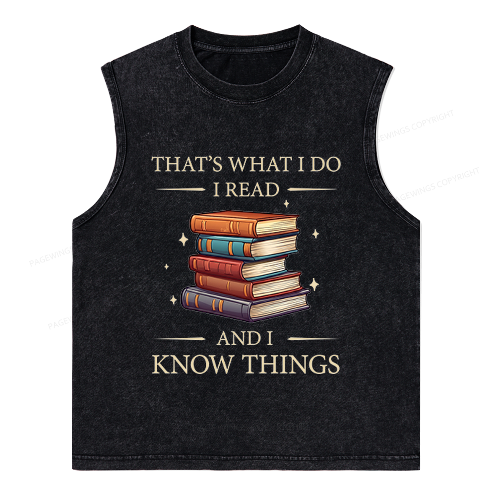Pagewings Book Nerd Unisex Washed Tank Top