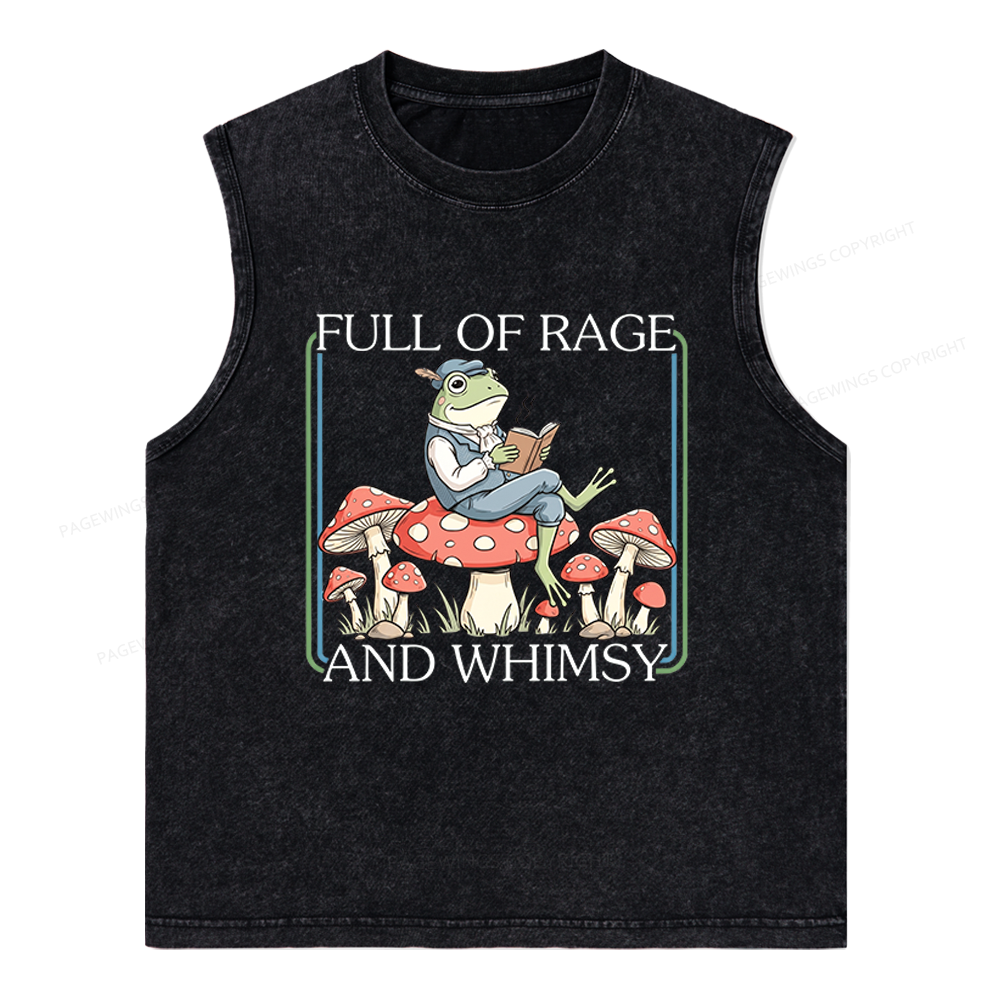 Pagewings Full Of Rage and Whimsy Unisex Washed Tank Top