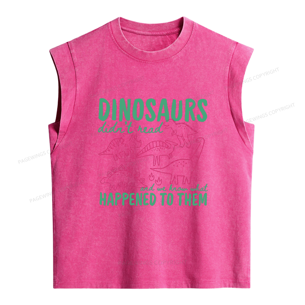 Pagewings Dinosaurs Didn't Read Women's Washed Tank Top