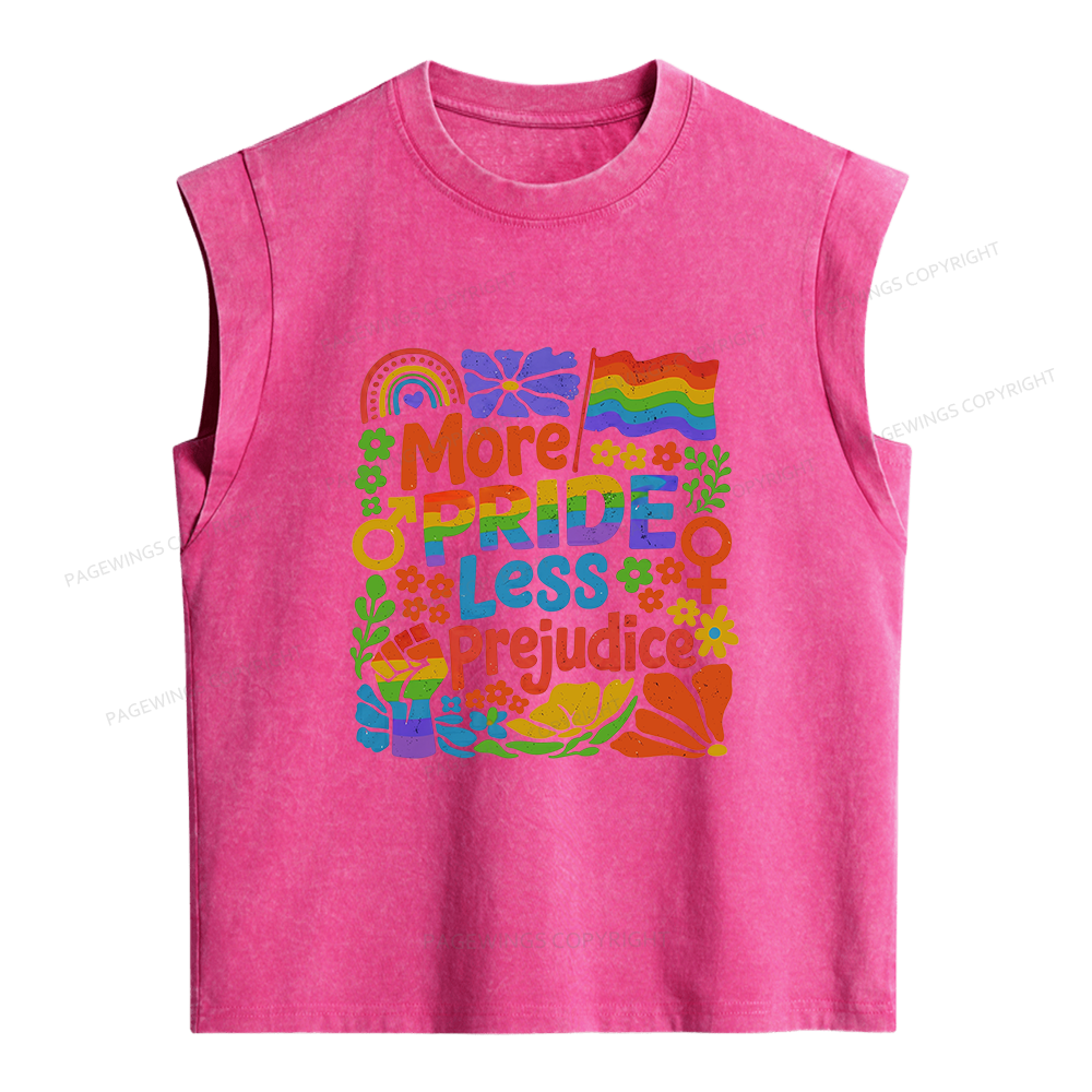 Pagewings More Pride Less Prejudice Women's Washed Tank Top