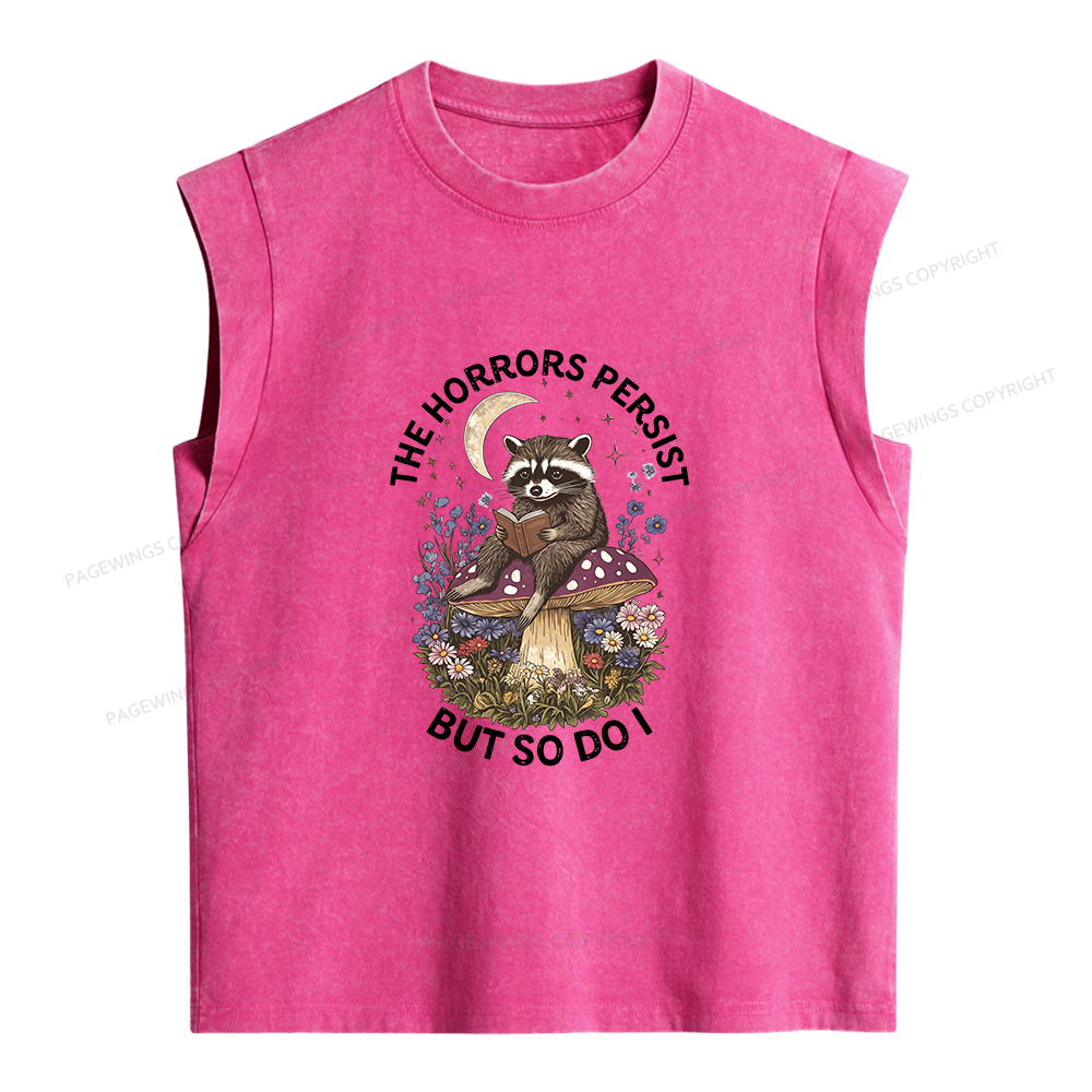 Pagewings The Horrors Persist But So Do I Women's Washed Tank Top