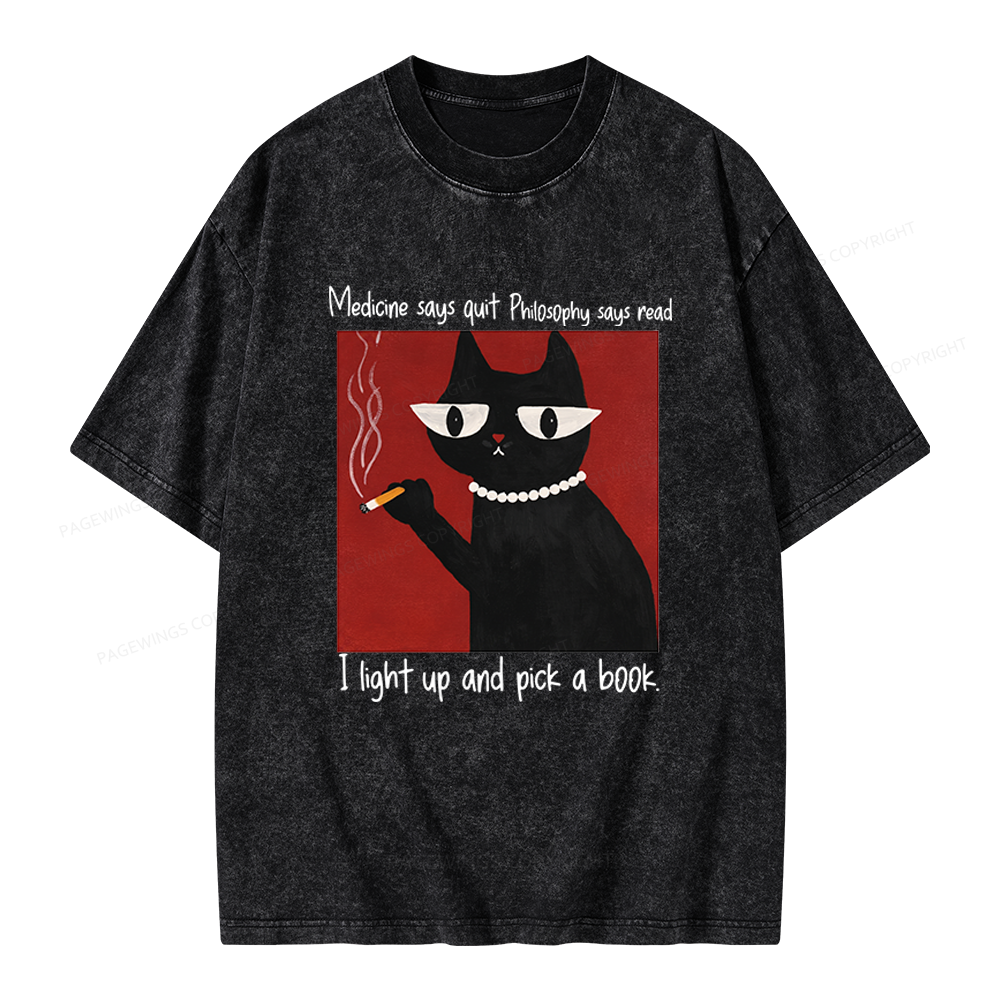 Pagewings Funny Book Unisex Washed T-shirt