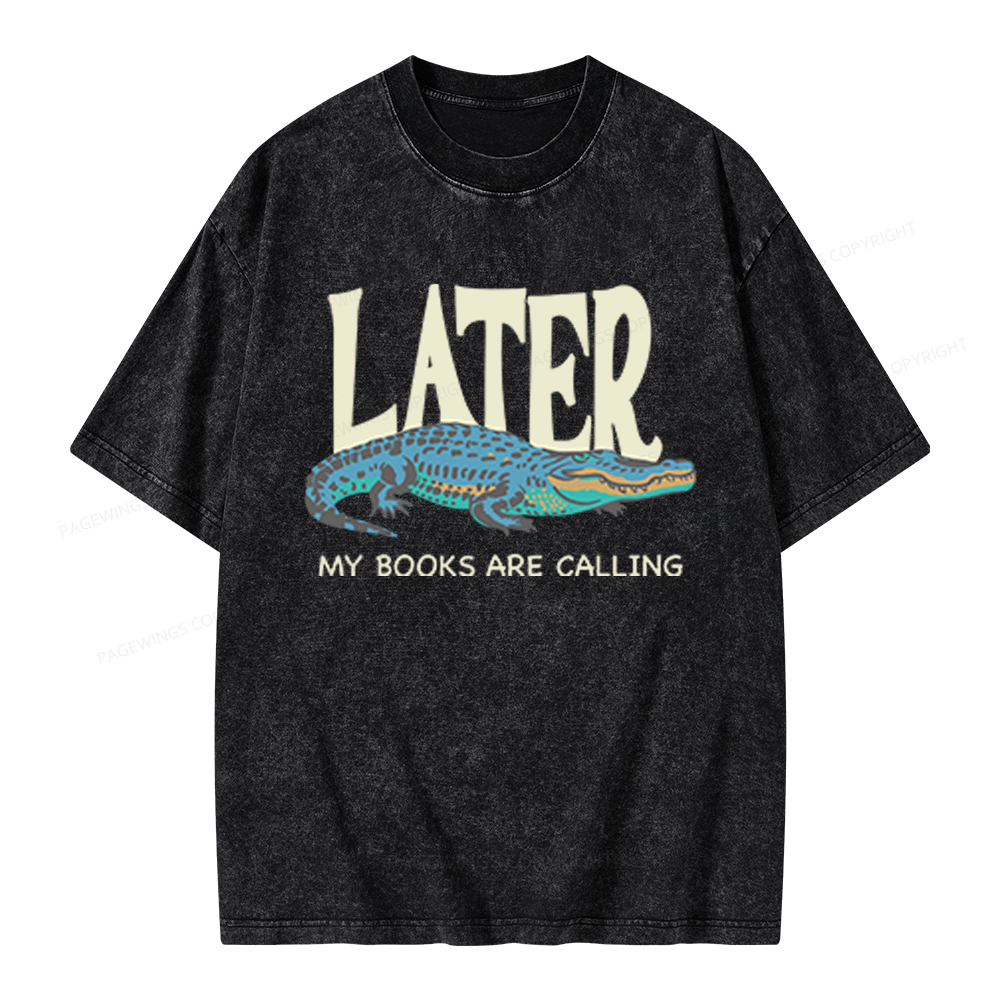 Pagewings My Books Are Calling Unisex Washed T-shirt