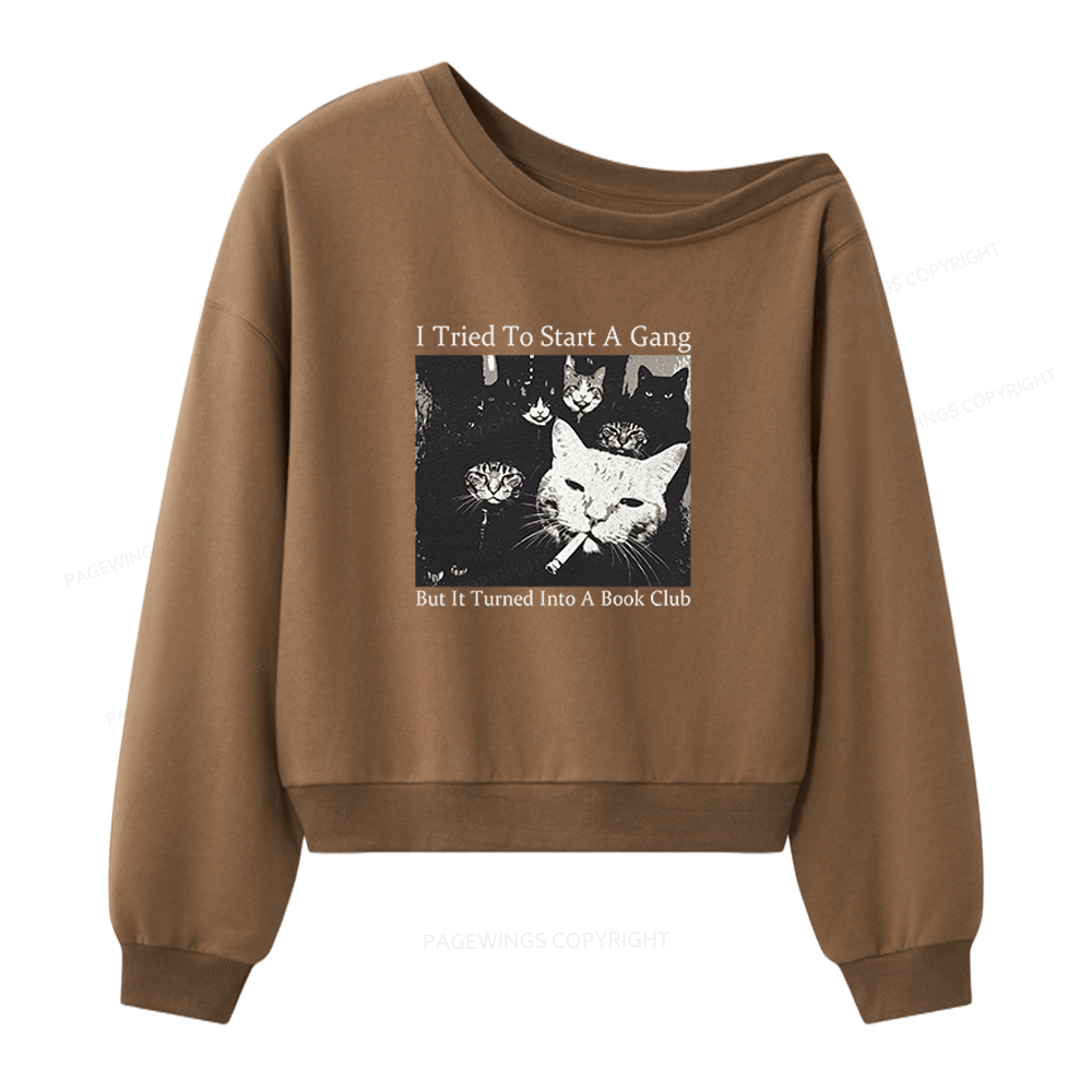Pagewings Book Club Women Off Shoulder Sweatshirt