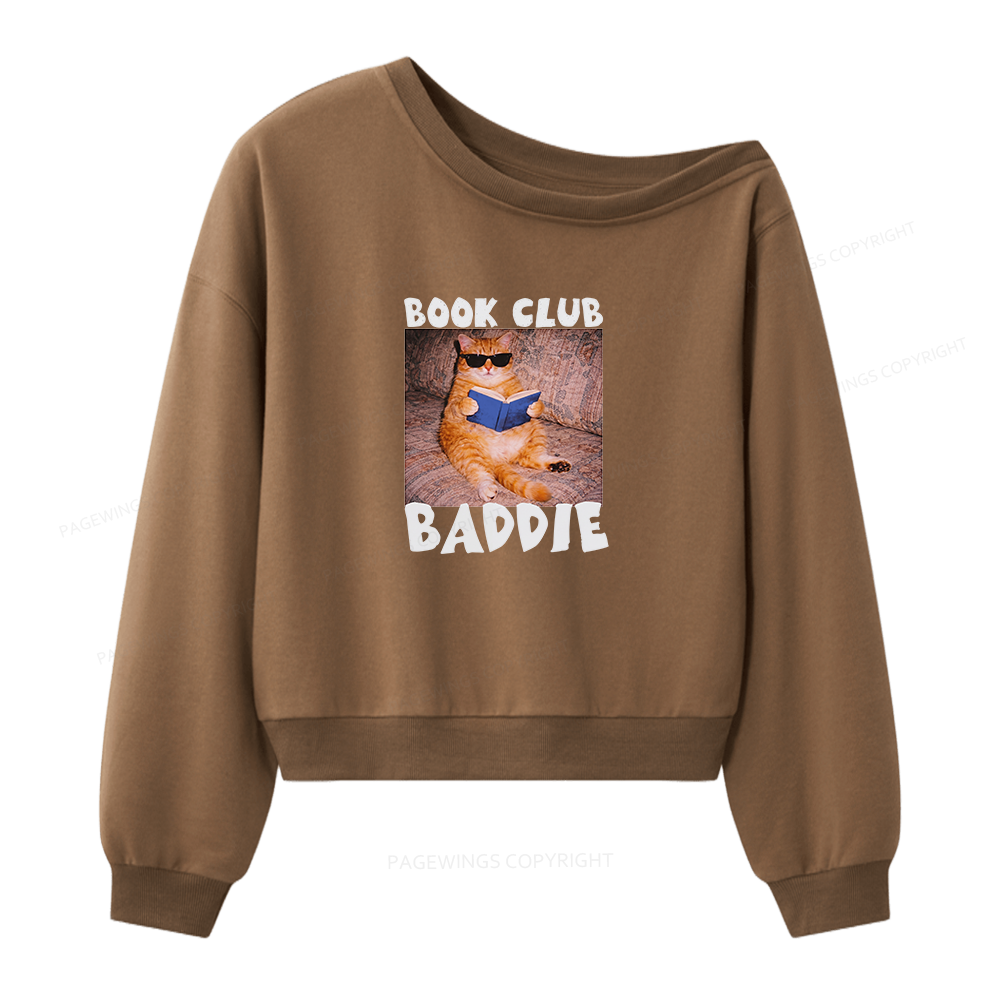 Pagewings Book Club Baddie Women Off Shoulder Sweatshirt