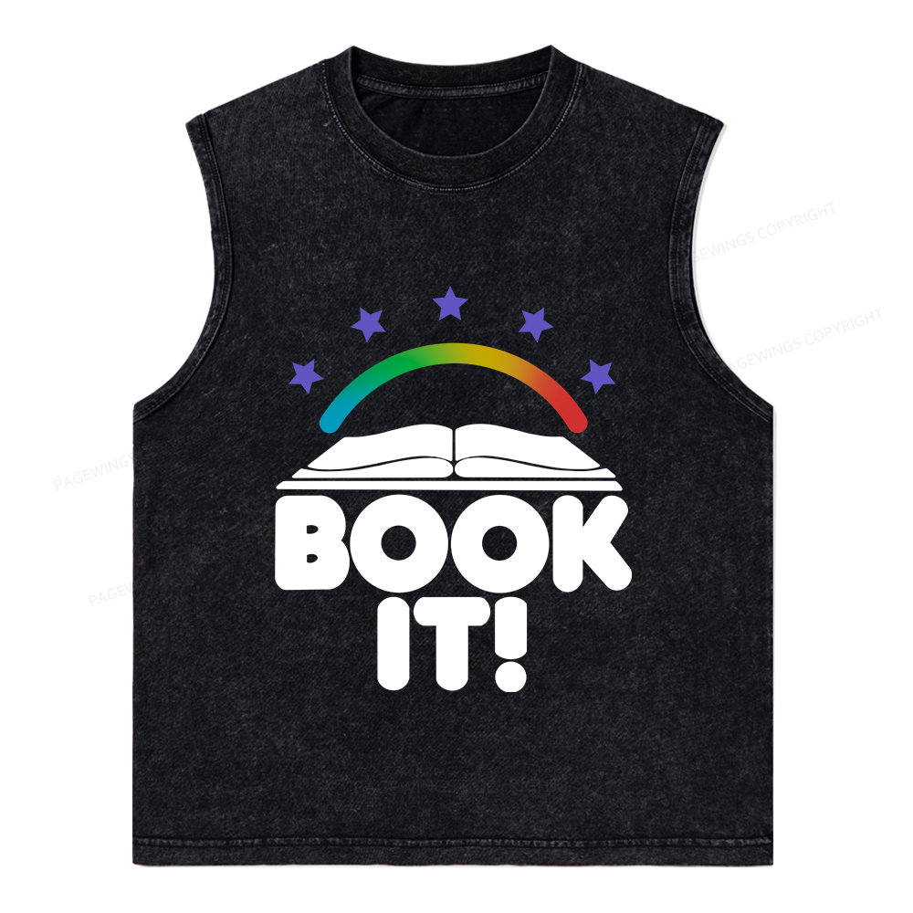 Pagewings Book It Unisex Washed Tank Top