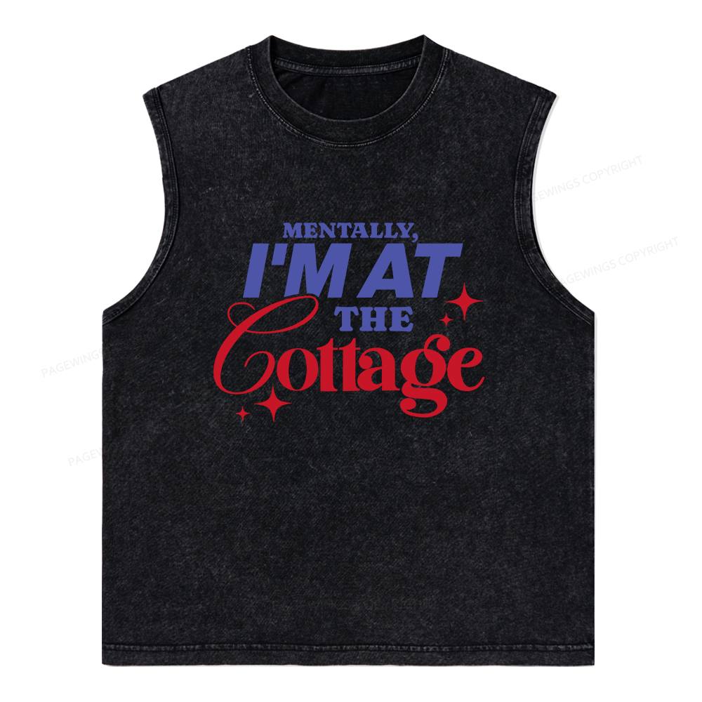 Pagewings  I'm at the Cottage Unisex Washed Tank Top