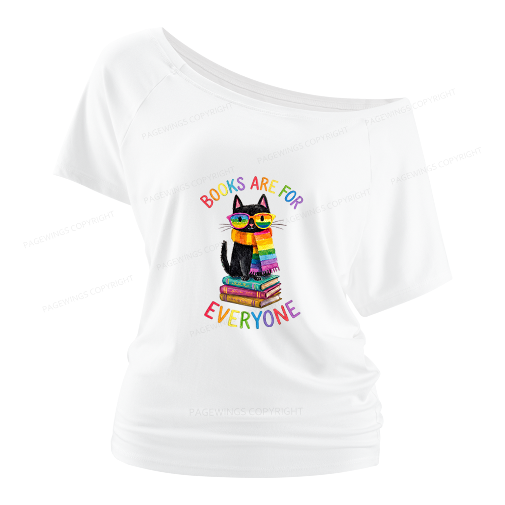 Pagewings Books Are For Everyone Women Off Shoulder T-shirts