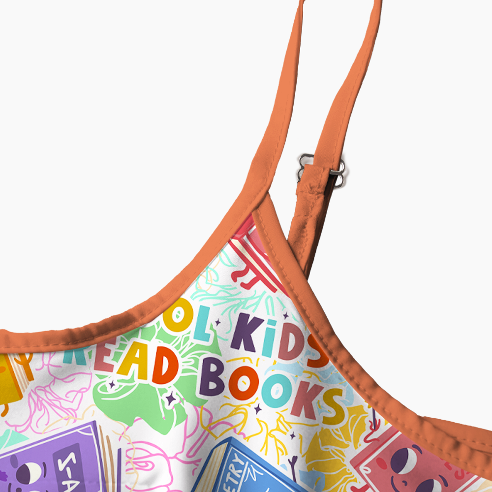 Pagewings Cool Kids Read Books Printed Spaghetti Strap Midi Sundress