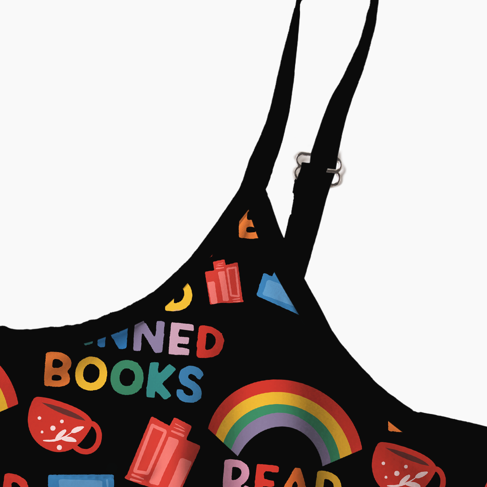 Pagewings Read Banned Books Rainbow Reading Month  Printed Spaghetti Strap Midi Sundress
