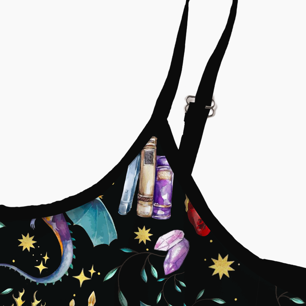 Pagewings Fantasy Book Lover Printed Spaghetti Strap Midi Sundress
