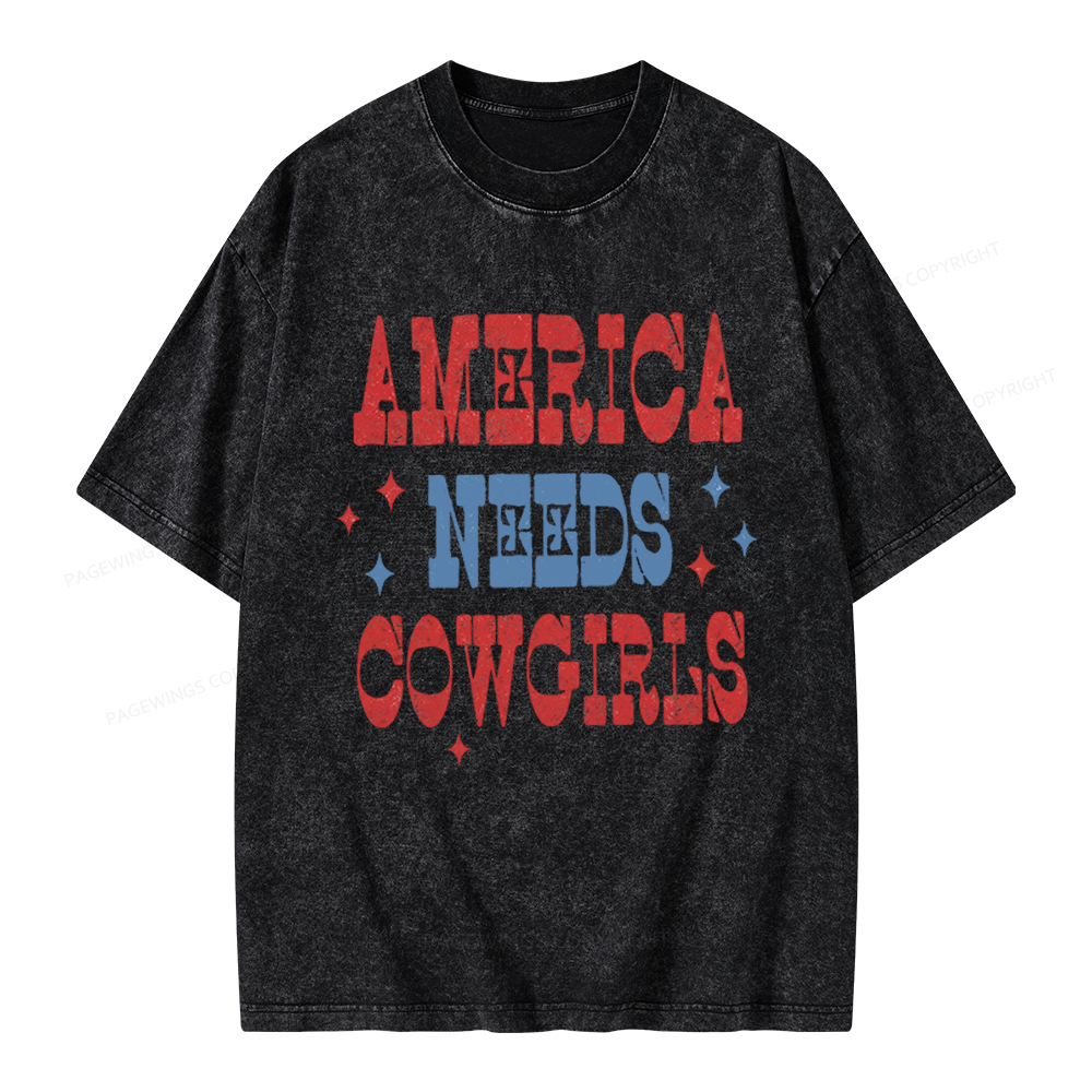 Pagewings America Needs Reading Unisex Washed T-shirt