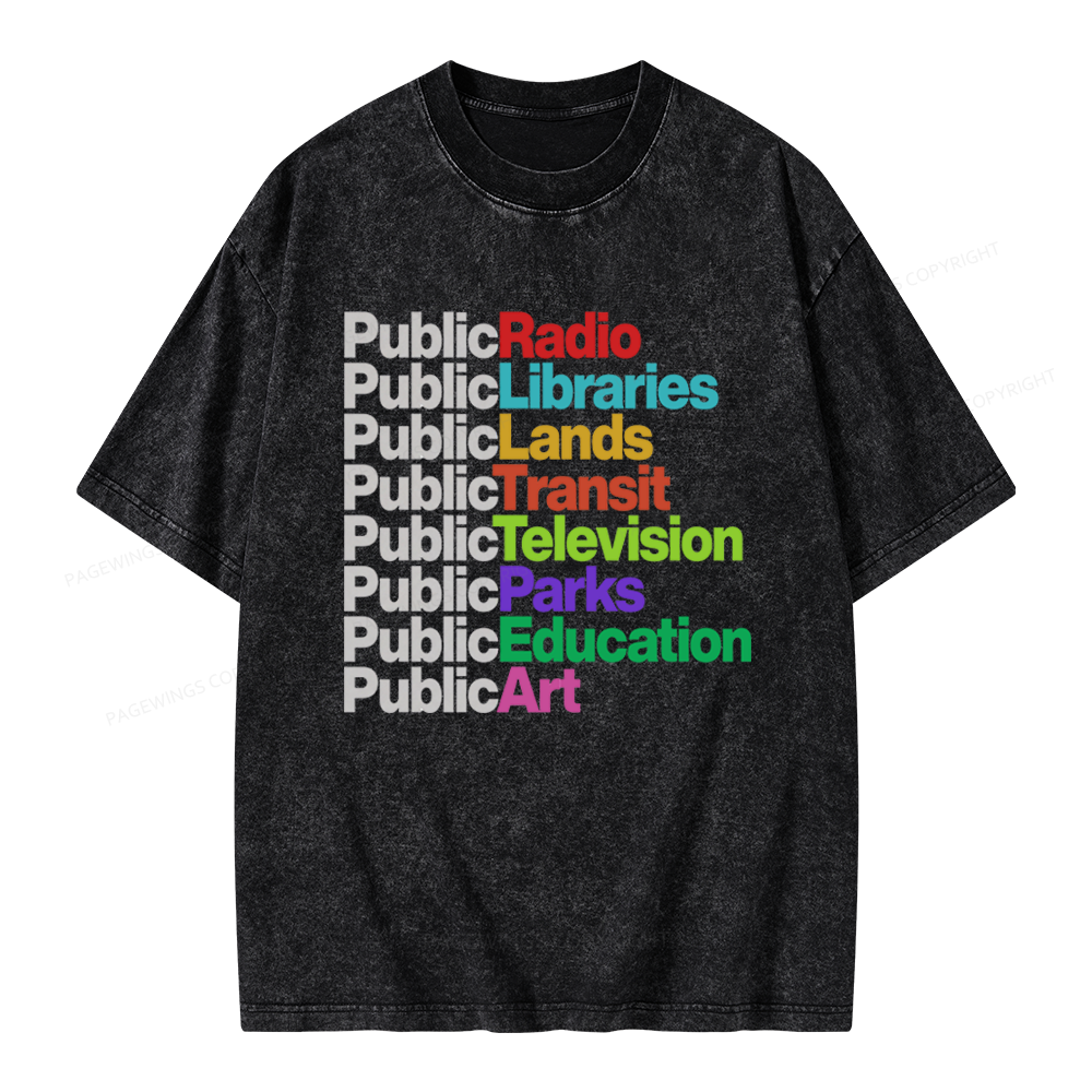 Pagewings Public Libraries Unisex Washed T-shirt