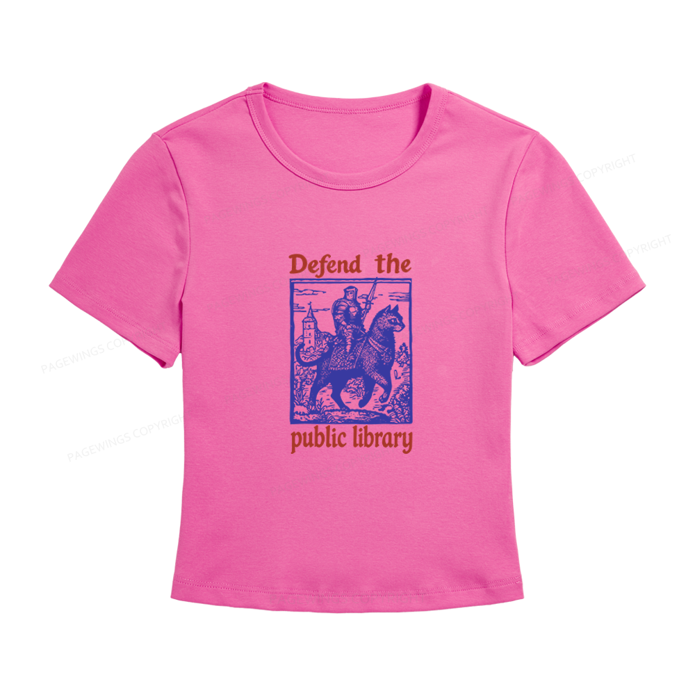 Pagewings Defend the Public Library Women's Baby Tee