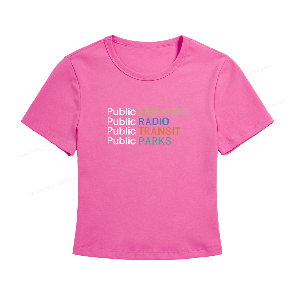 Pagewings Public Libraries Radio Transit Parks Women's Baby Tee